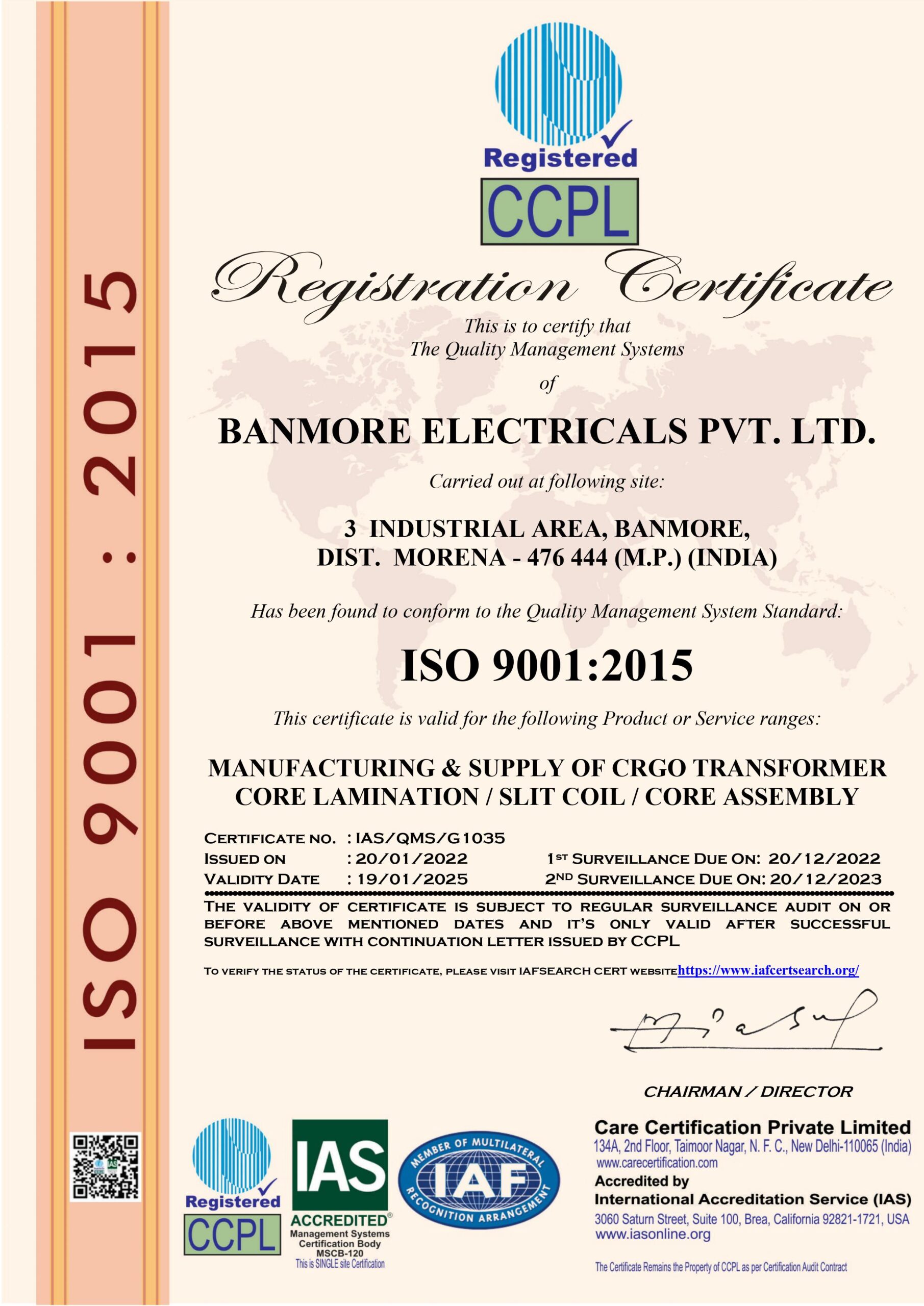 ISO 9001 - 2022 RENEWED